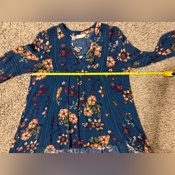 Altar'd State Floral Navy Tunic Blouse - Picture 11 of 14